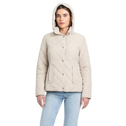 Jones New York Quilted Hooded Jacket