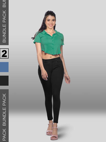 Lyra Women’s Cotton Jeggings 2 Pack