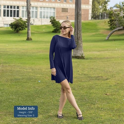 Azules Women's Long Sleeve Tunic Dress