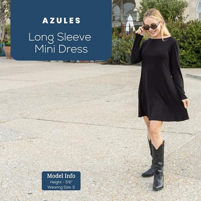 Azules Women's Long Sleeve Tunic Dress