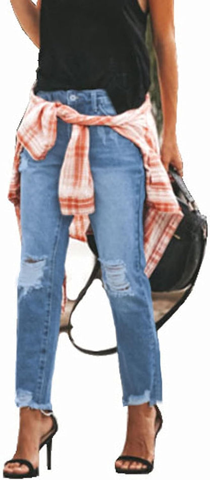 CHARTOU Women’s Distressed Denim Capris