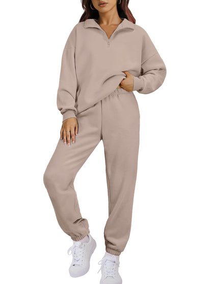 ANRABESS Women 2-Piece Sweatshirt & Jogger Set