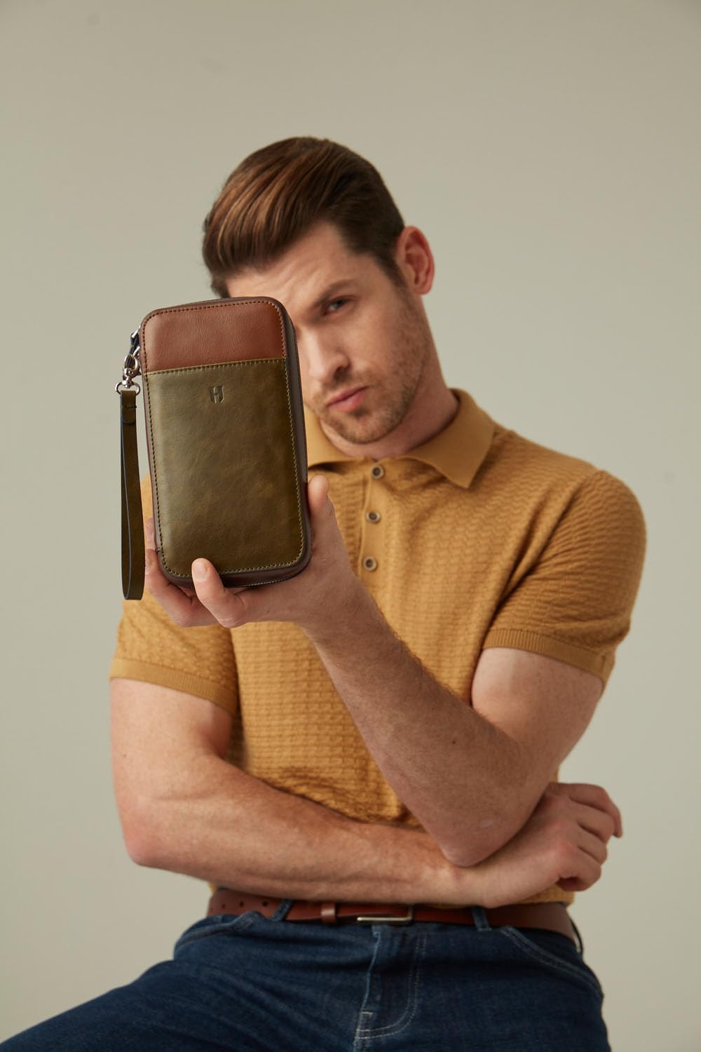 Full-Grain Leather RFID Wristlet