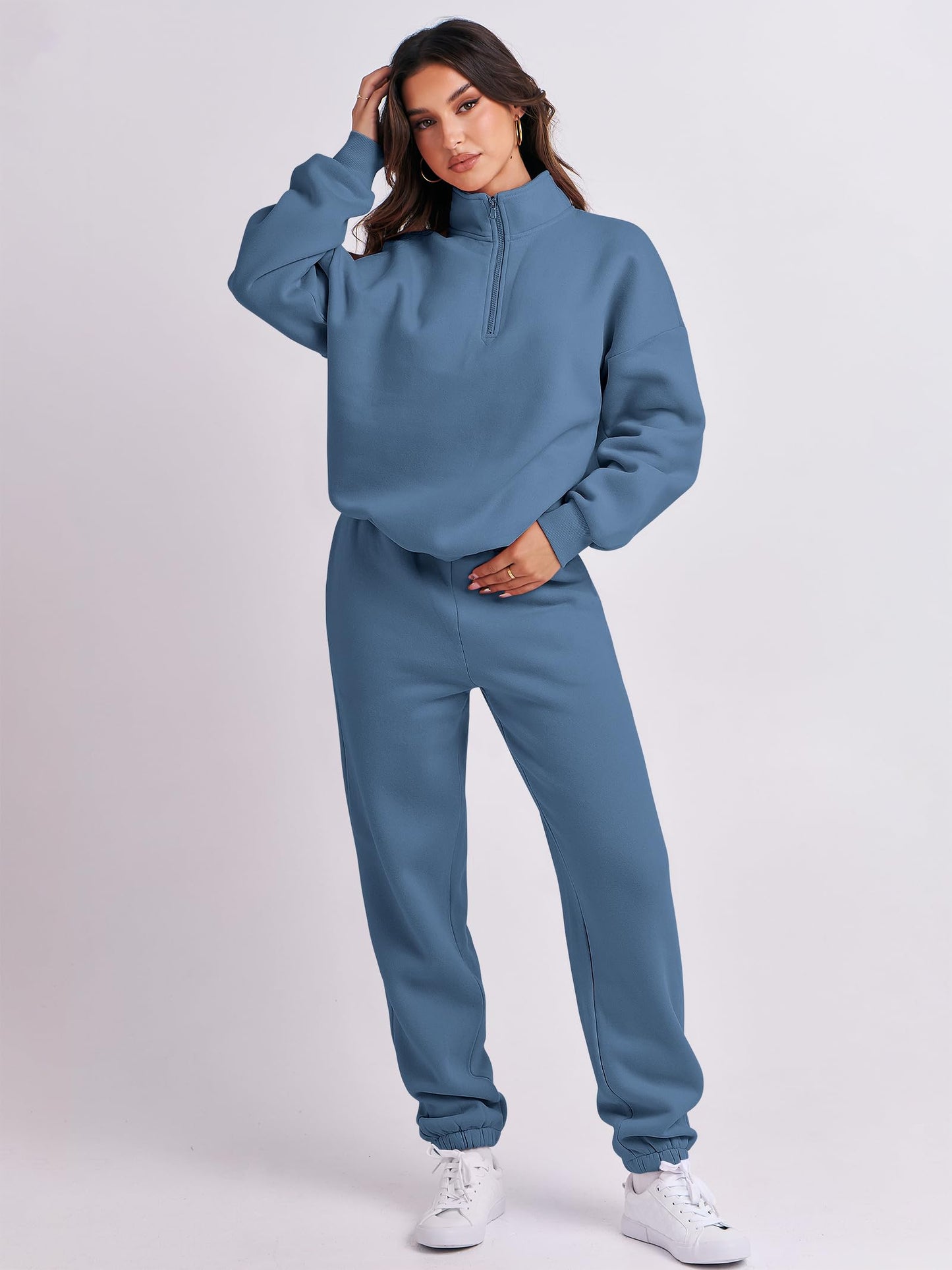 ANRABESS Women 2-Piece Sweatshirt & Jogger Set