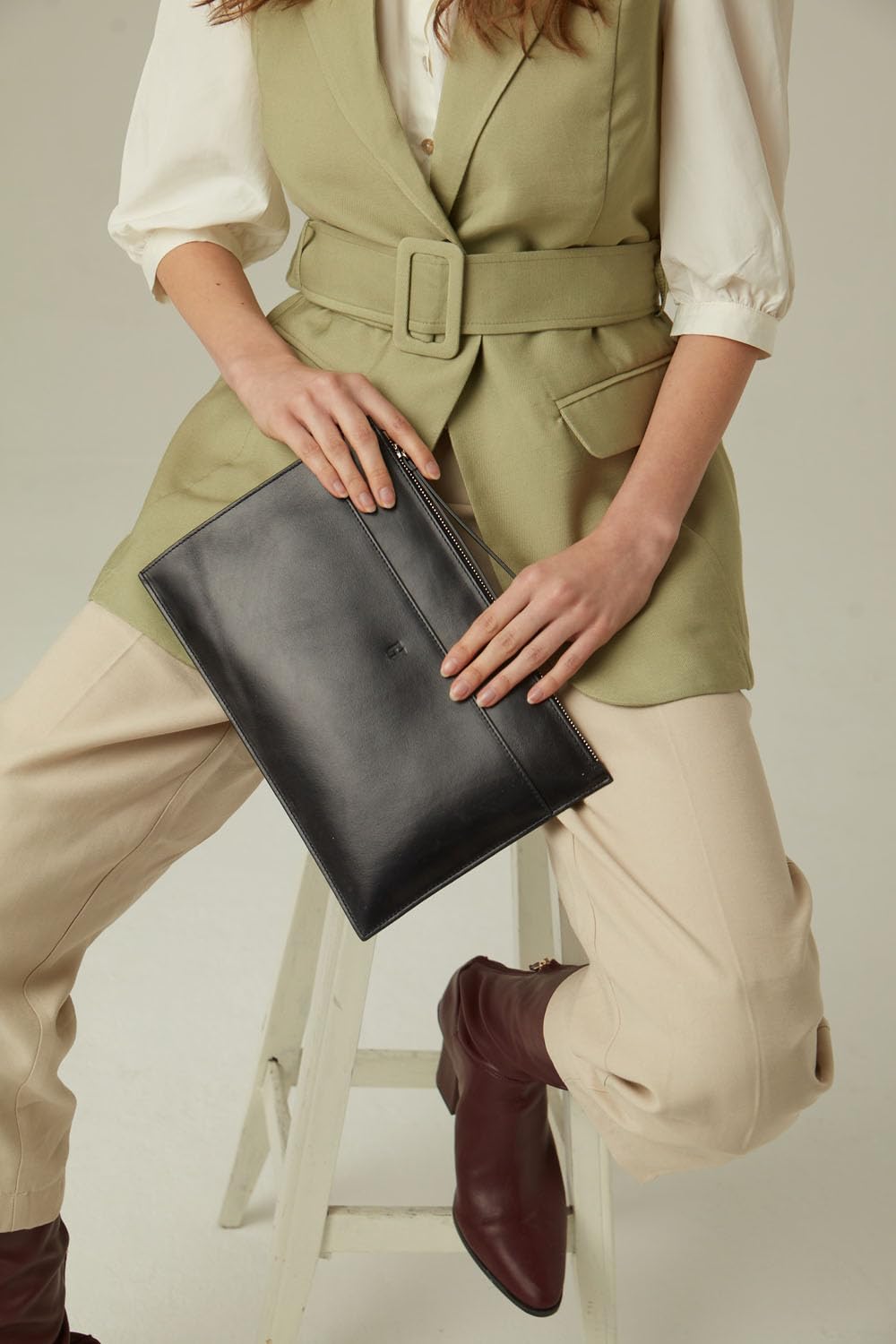 Leather RFID Wristlet Clutch