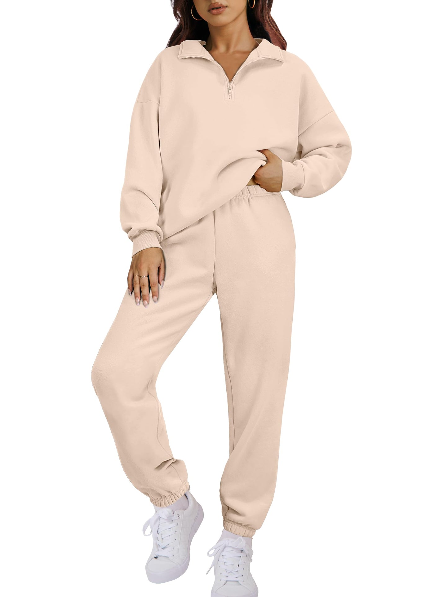 ANRABESS Women 2-Piece Sweatshirt & Jogger Set