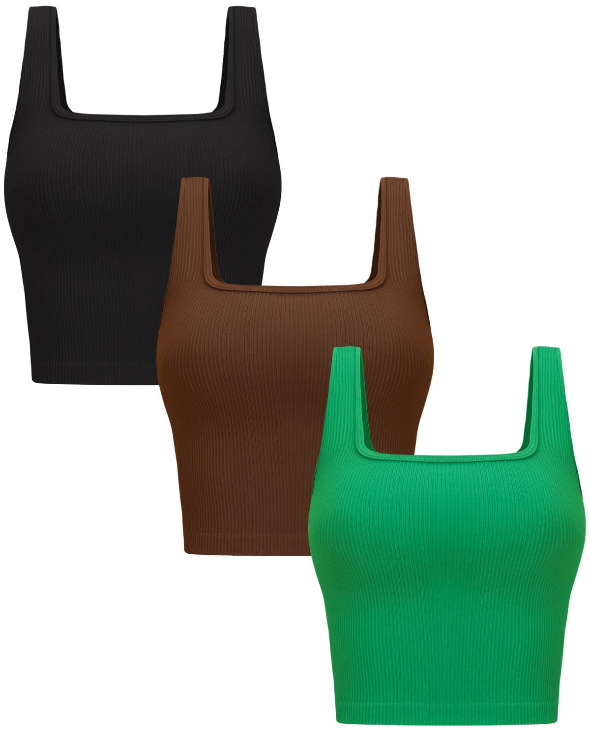 OLCHEE Women’s 3 Pack Crop Tank Tops