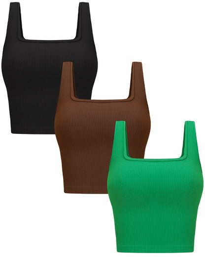 OLCHEE Women’s 3 Pack Crop Tank Tops