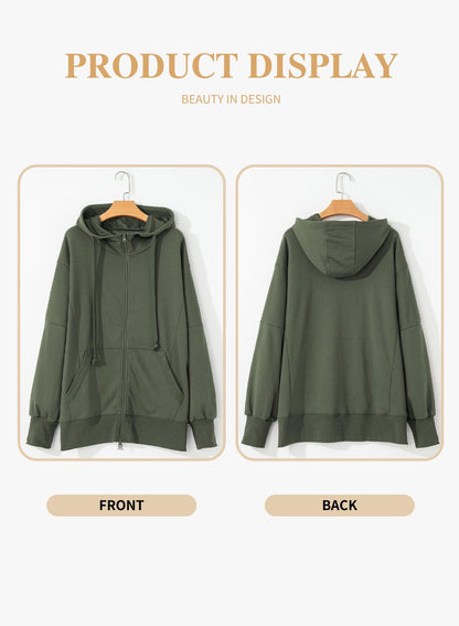 Eytino Plus Size Zip-Up Hoodie