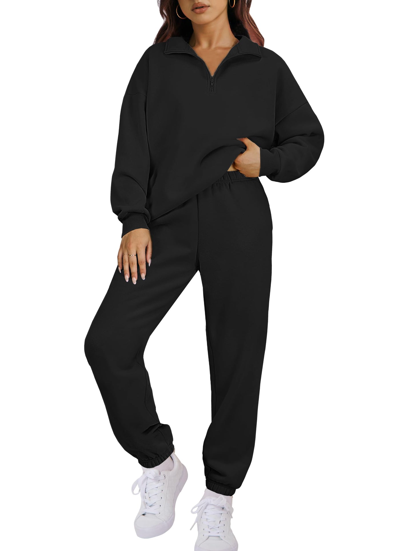ANRABESS Women 2-Piece Sweatshirt & Jogger Set