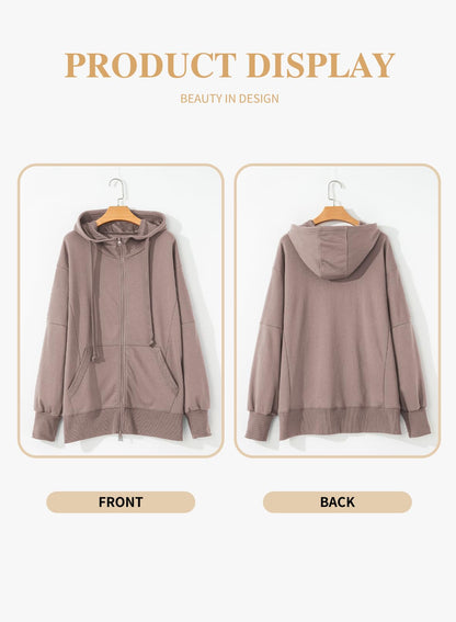 Eytino Plus Size Zip-Up Hoodie