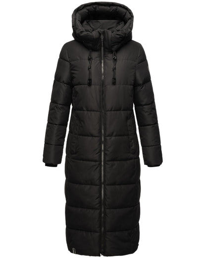 Women's Quilted Long Coat with Hood