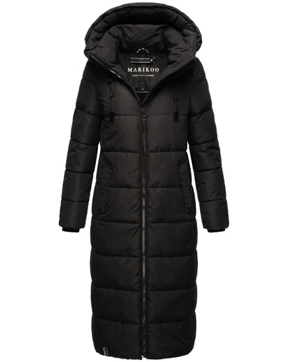 Women's Quilted Long Coat with Hood