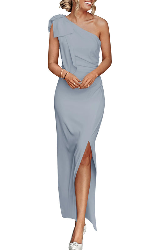 PRETTYGARDEN One-Shoulder Maxi Dress