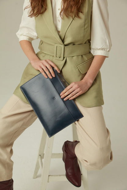 Leather RFID Wristlet Clutch