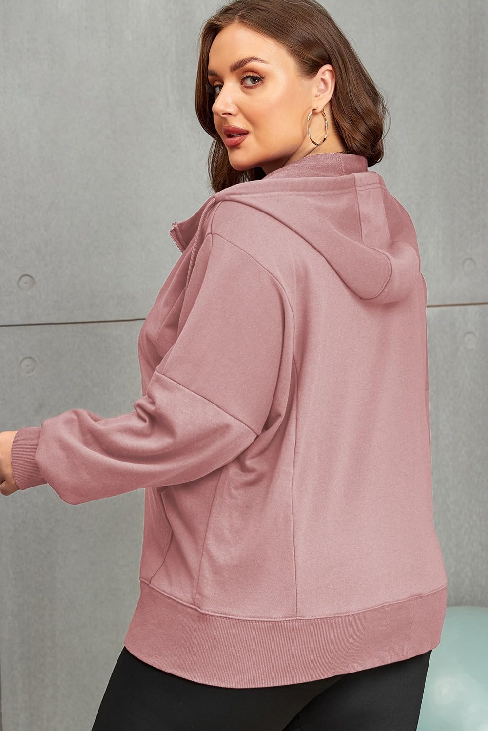 Eytino Plus Size Zip-Up Hoodie