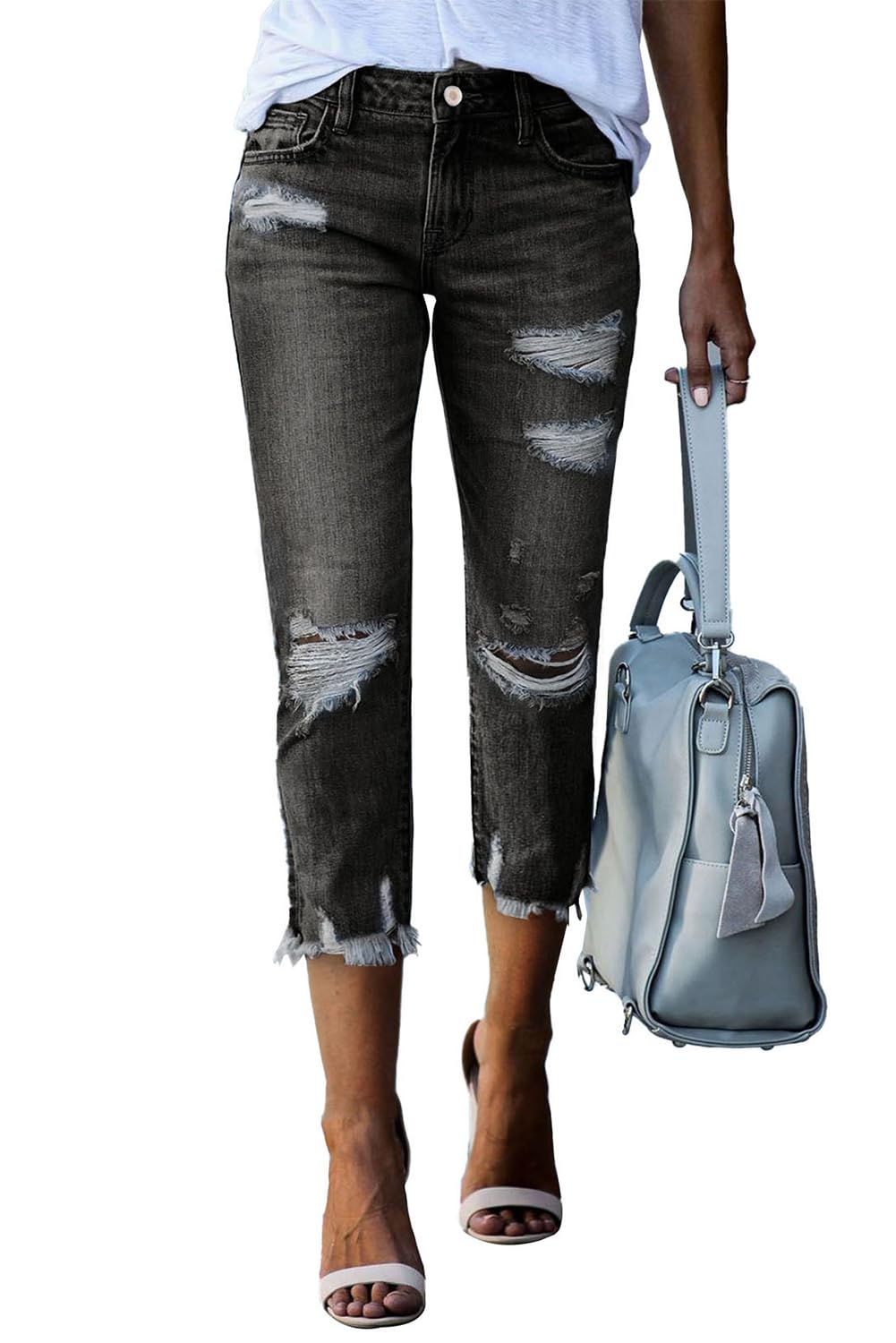 Sidefeel Women's Ripped Boyfriend Jeans