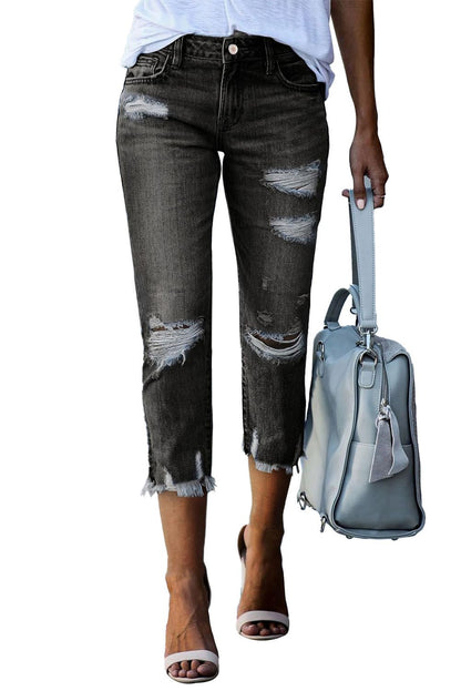 Sidefeel Women's Ripped Boyfriend Jeans