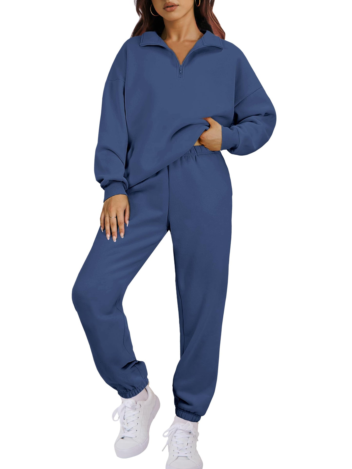 ANRABESS Women 2-Piece Sweatshirt & Jogger Set