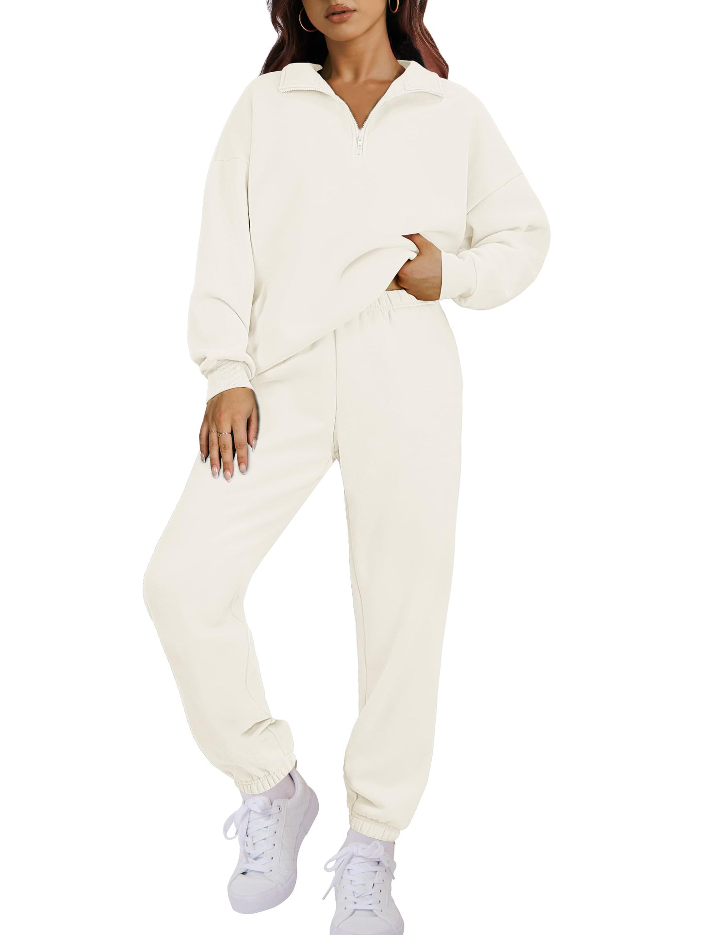 ANRABESS Women 2-Piece Sweatshirt & Jogger Set