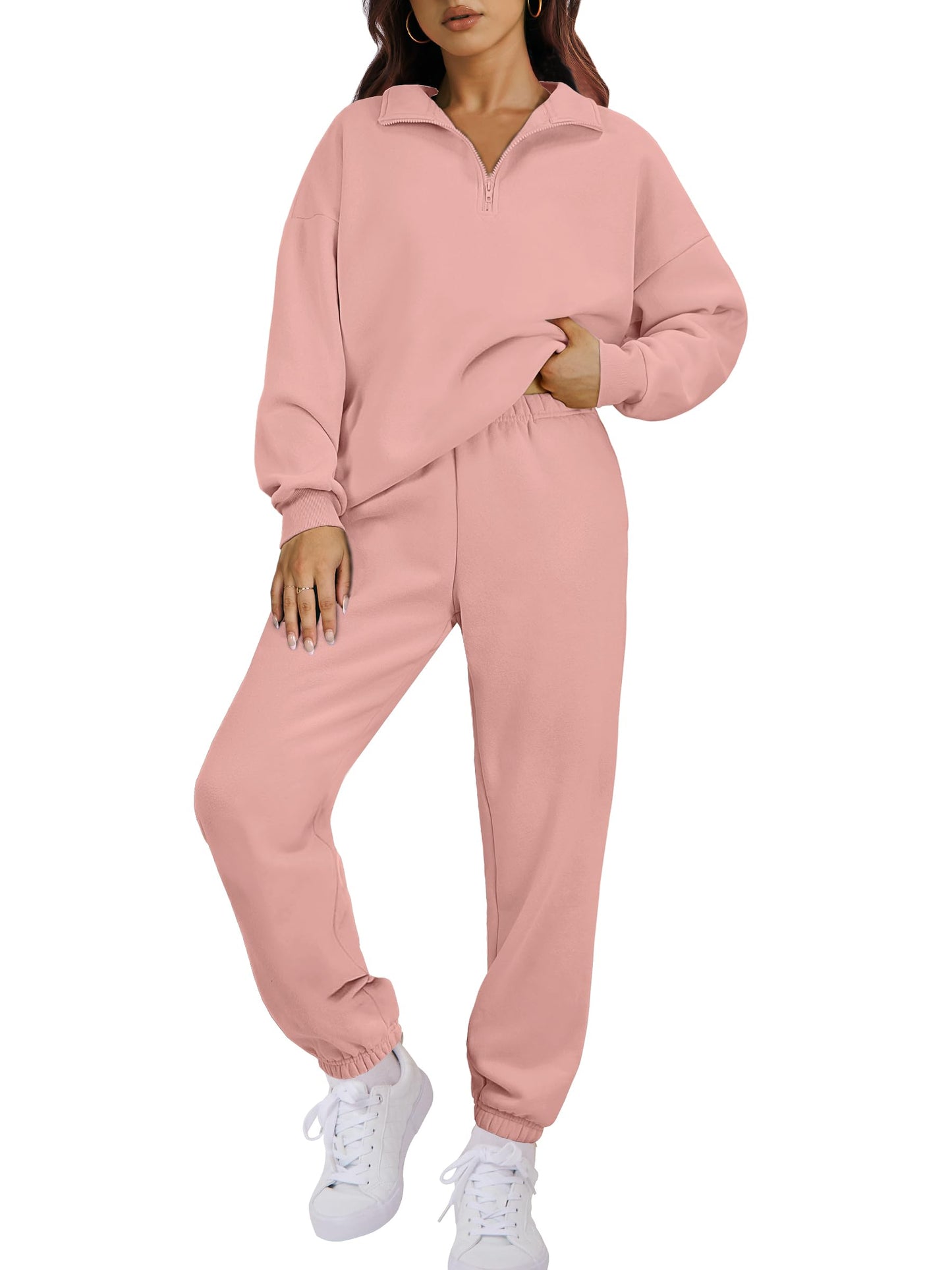 ANRABESS Women 2-Piece Sweatshirt & Jogger Set