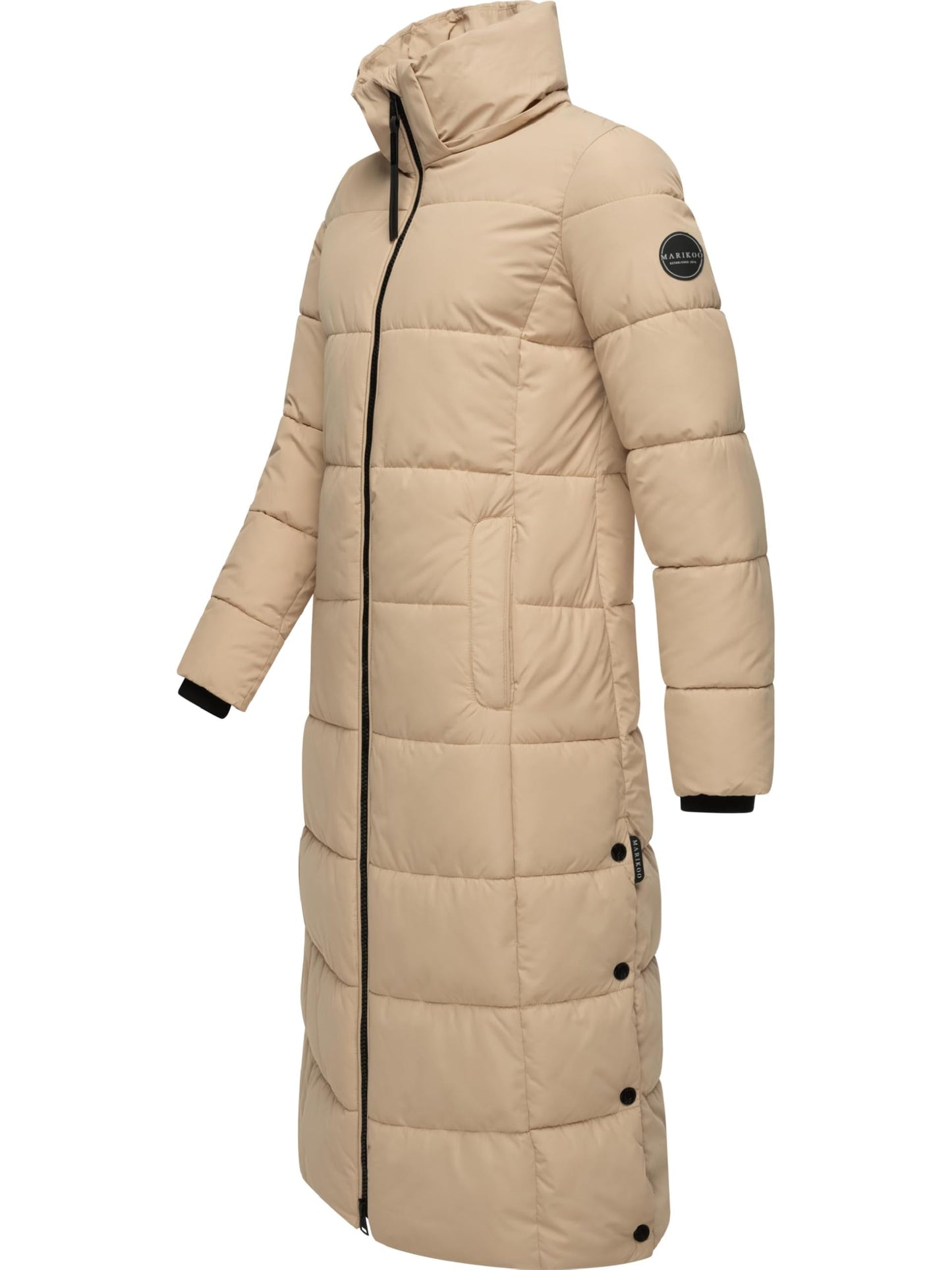 Women's Quilted Long Coat with Hood
