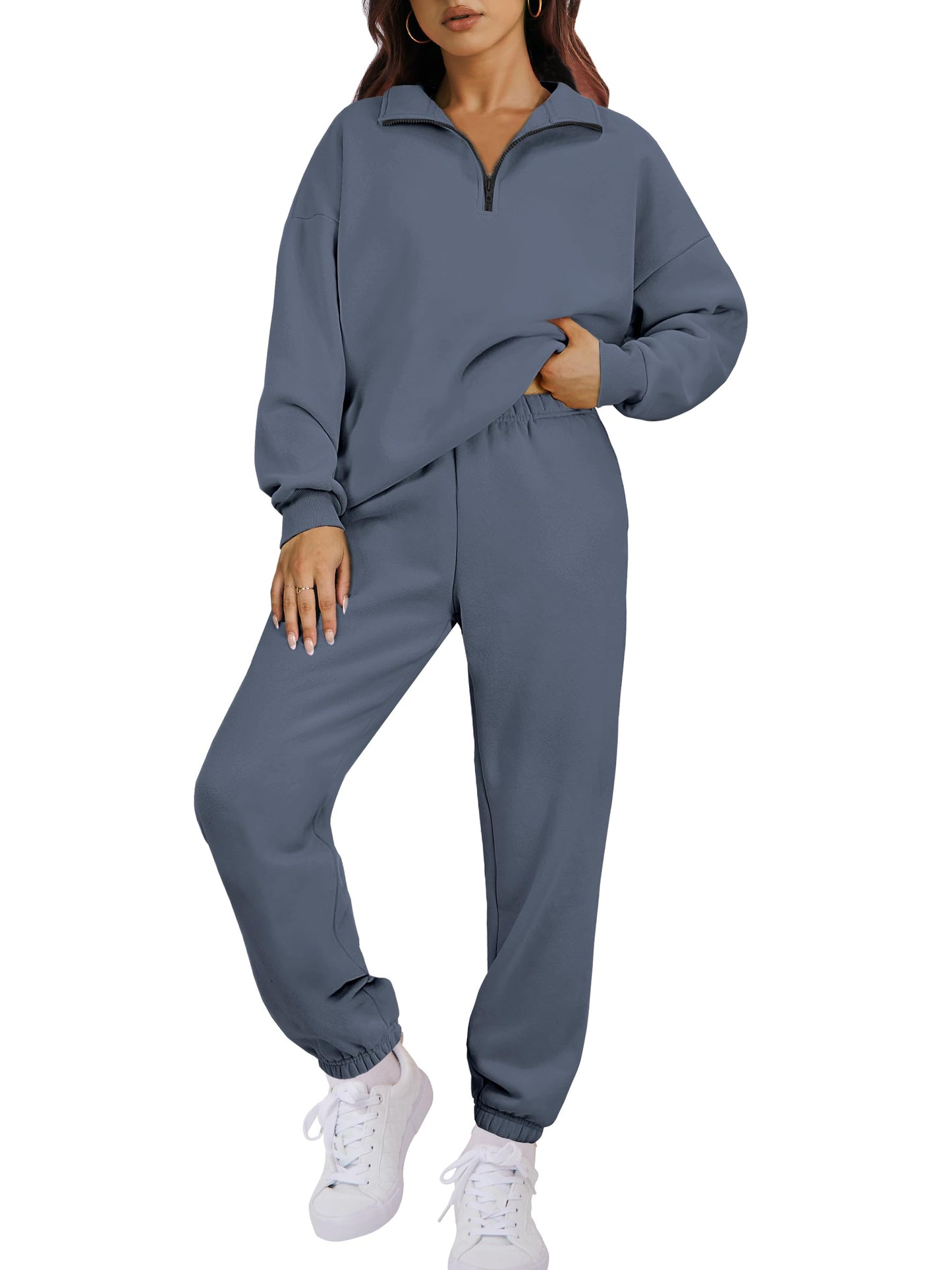 ANRABESS Women 2-Piece Sweatshirt & Jogger Set
