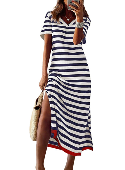 Dokotoo Women's Striped Maxi Dress