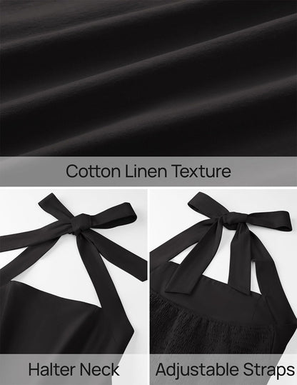 ZESICA Women's Summer Halter Midi Dress