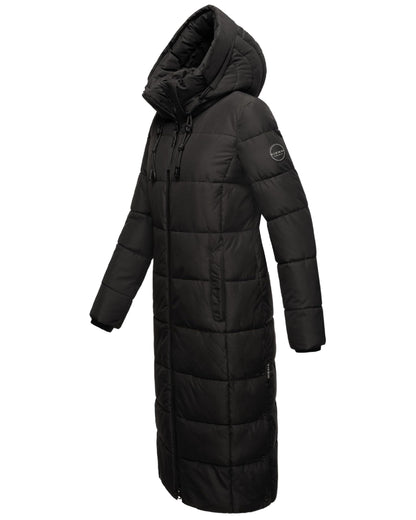 Women's Quilted Long Coat with Hood