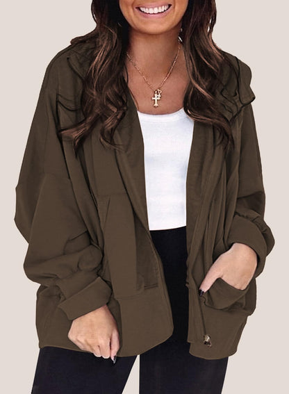 Eytino Plus Size Zip-Up Hoodie