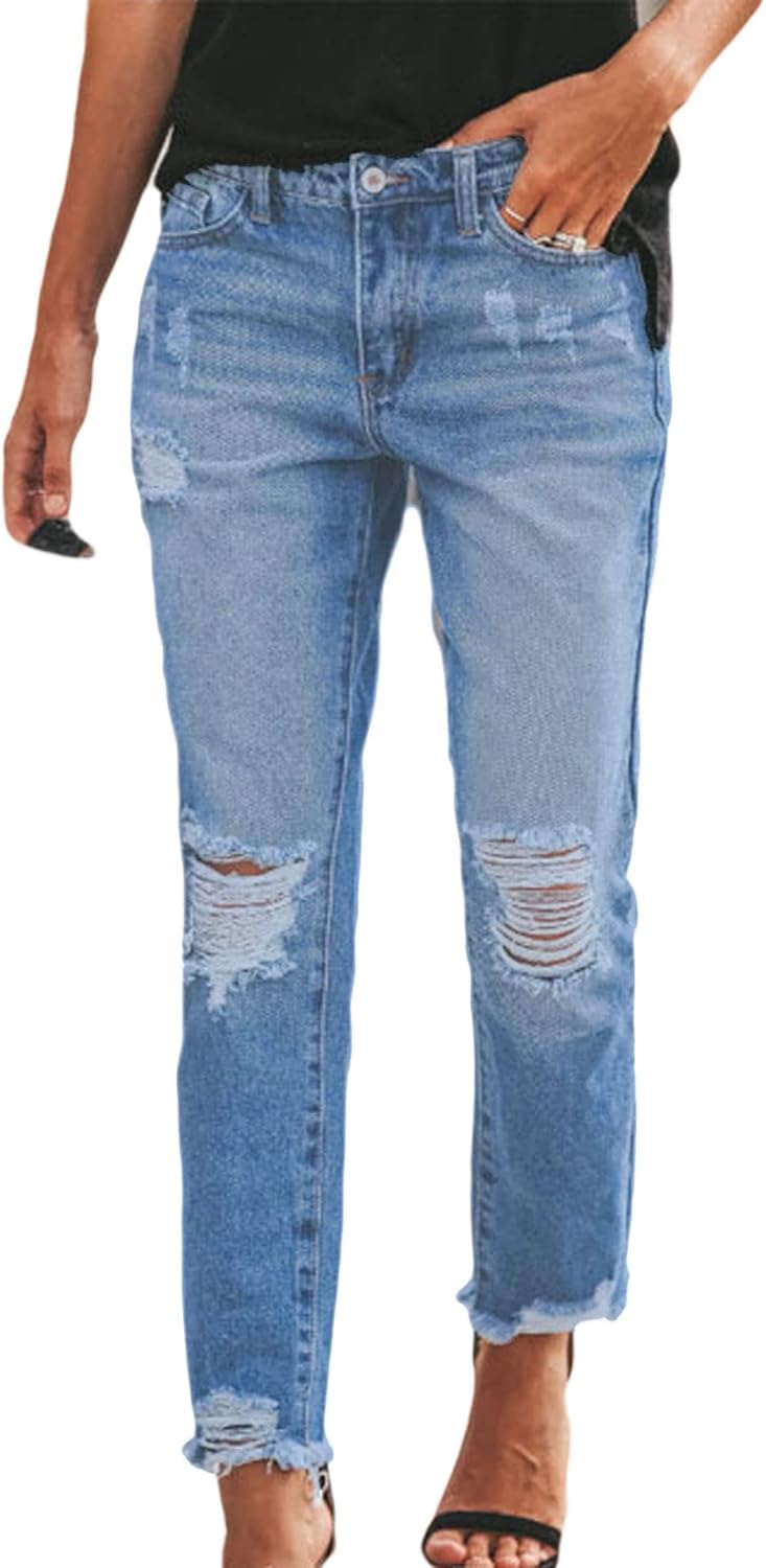 CHARTOU Women’s Distressed Denim Capris
