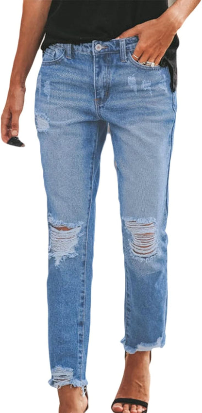 CHARTOU Women’s Distressed Denim Capris