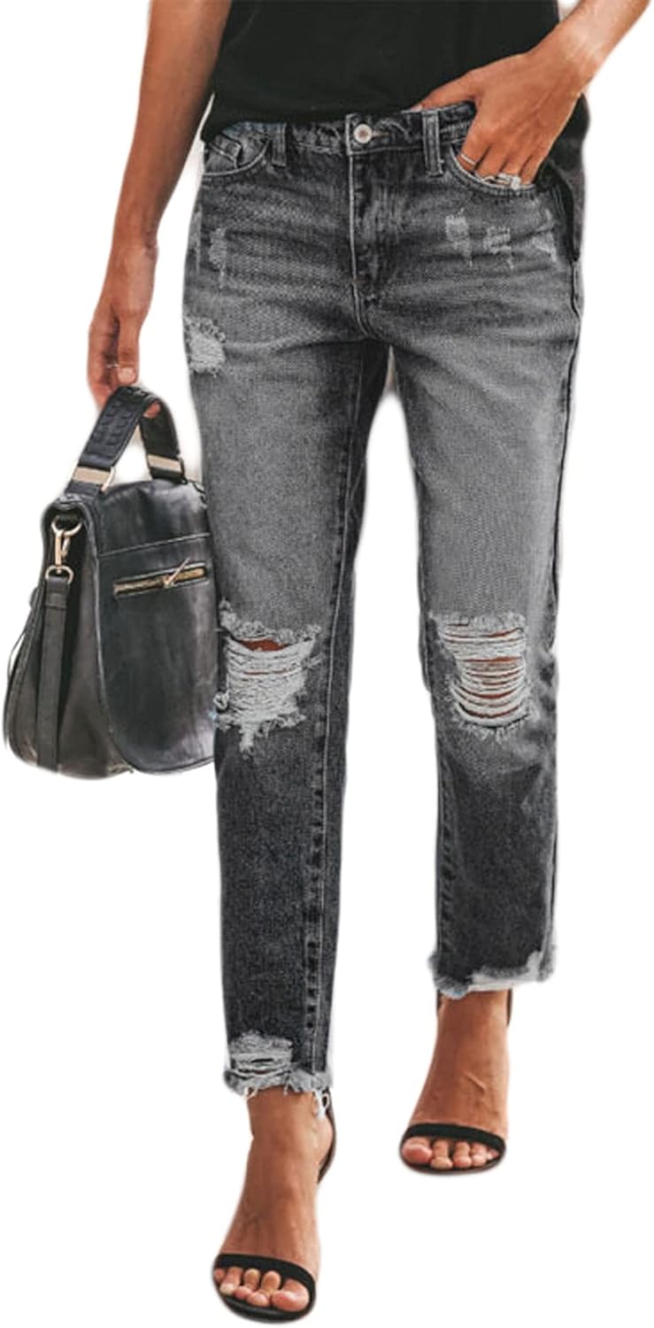 CHARTOU Women’s Distressed Denim Capris