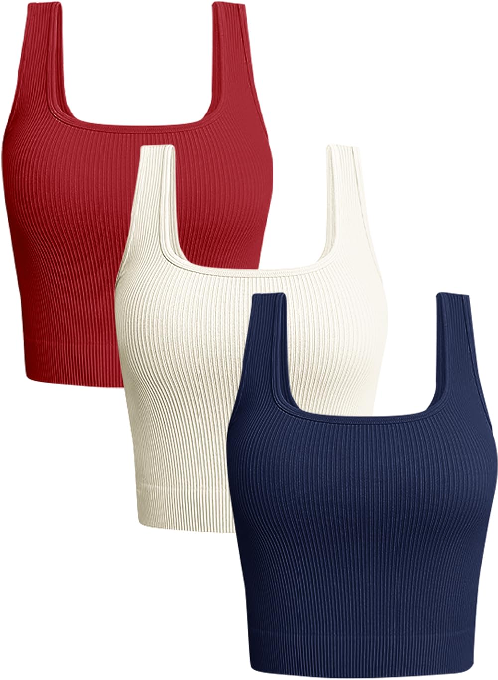 OLCHEE Women’s 3 Pack Crop Tank Tops