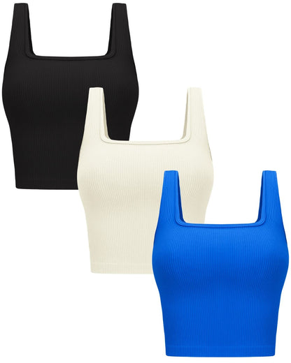 OLCHEE Women’s 3 Pack Crop Tank Tops