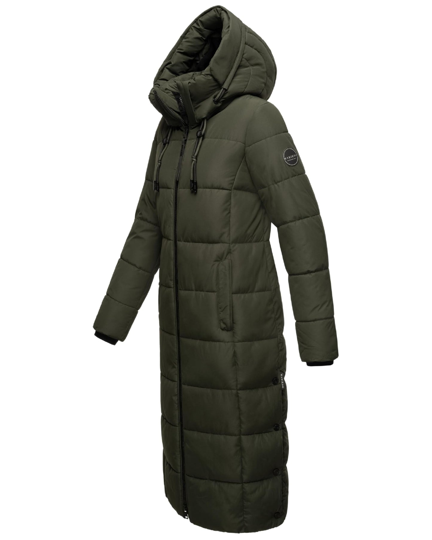 Women's Quilted Long Coat with Hood