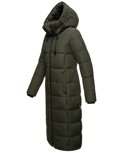 Women's Quilted Long Coat with Hood