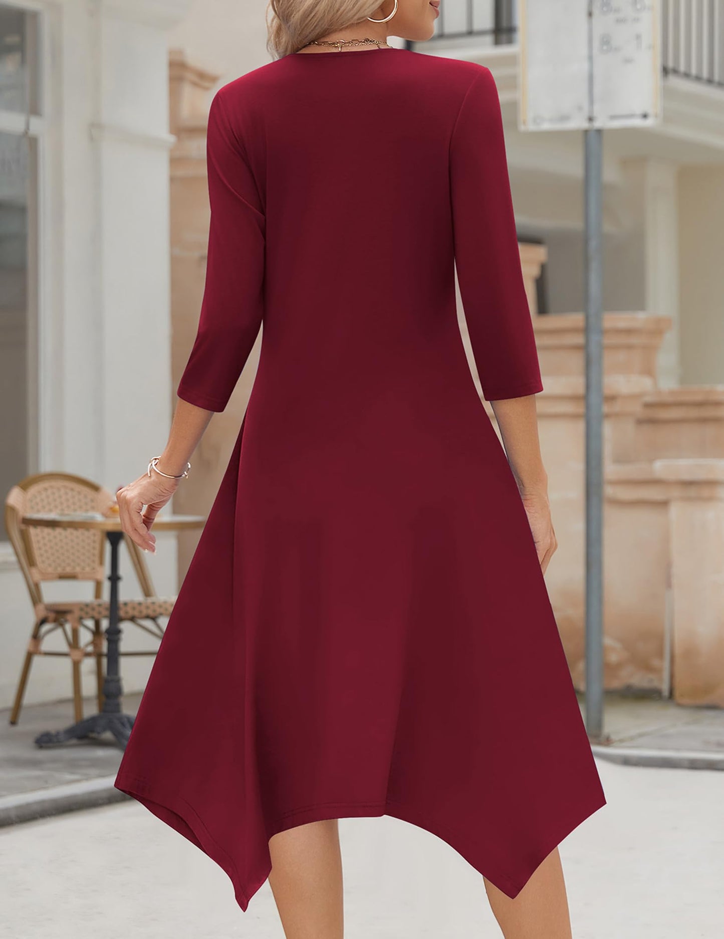 Zeagoo Women's 3/4 Sleeve Midi Dress