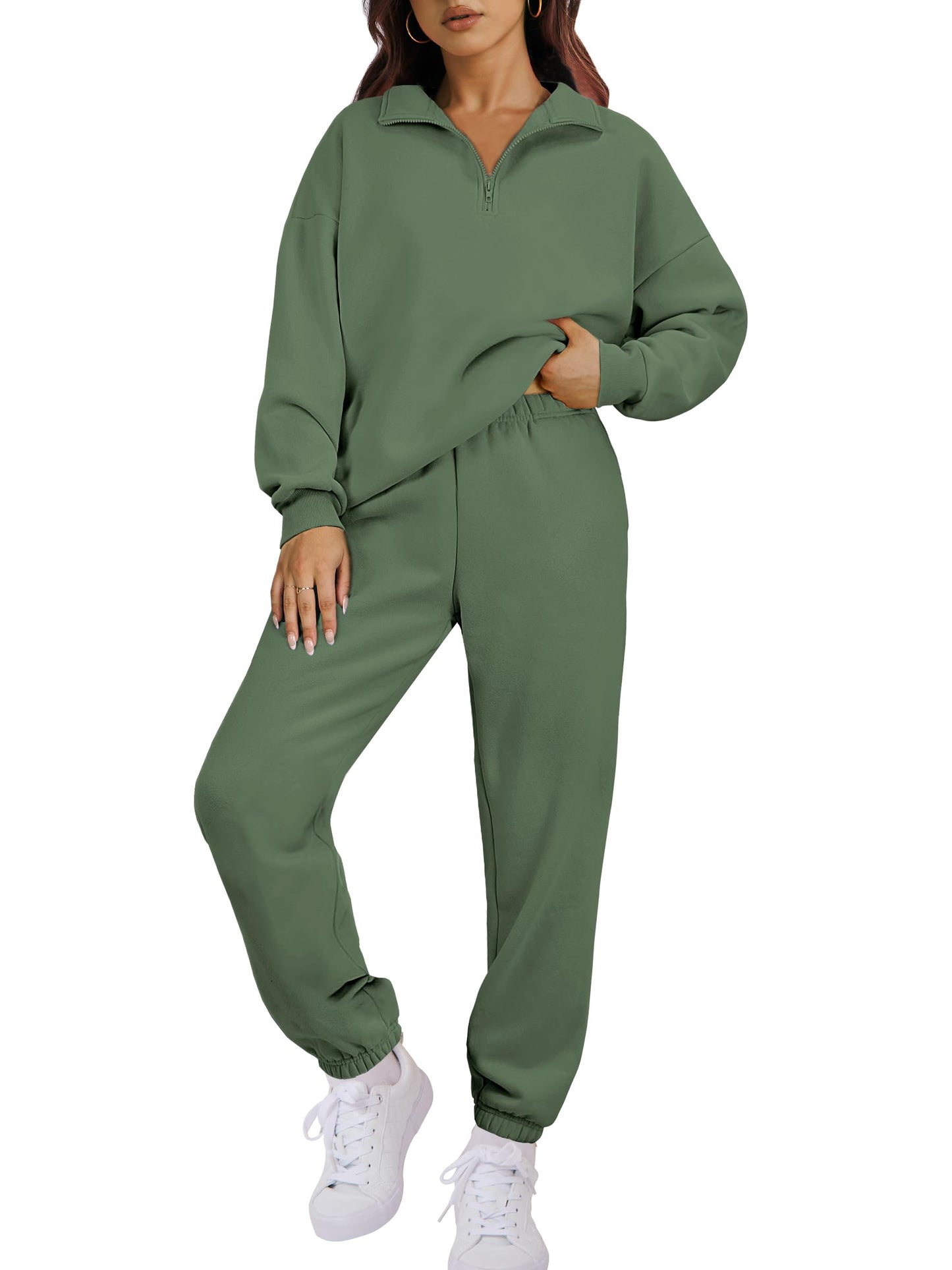 ANRABESS Women 2-Piece Sweatshirt & Jogger Set