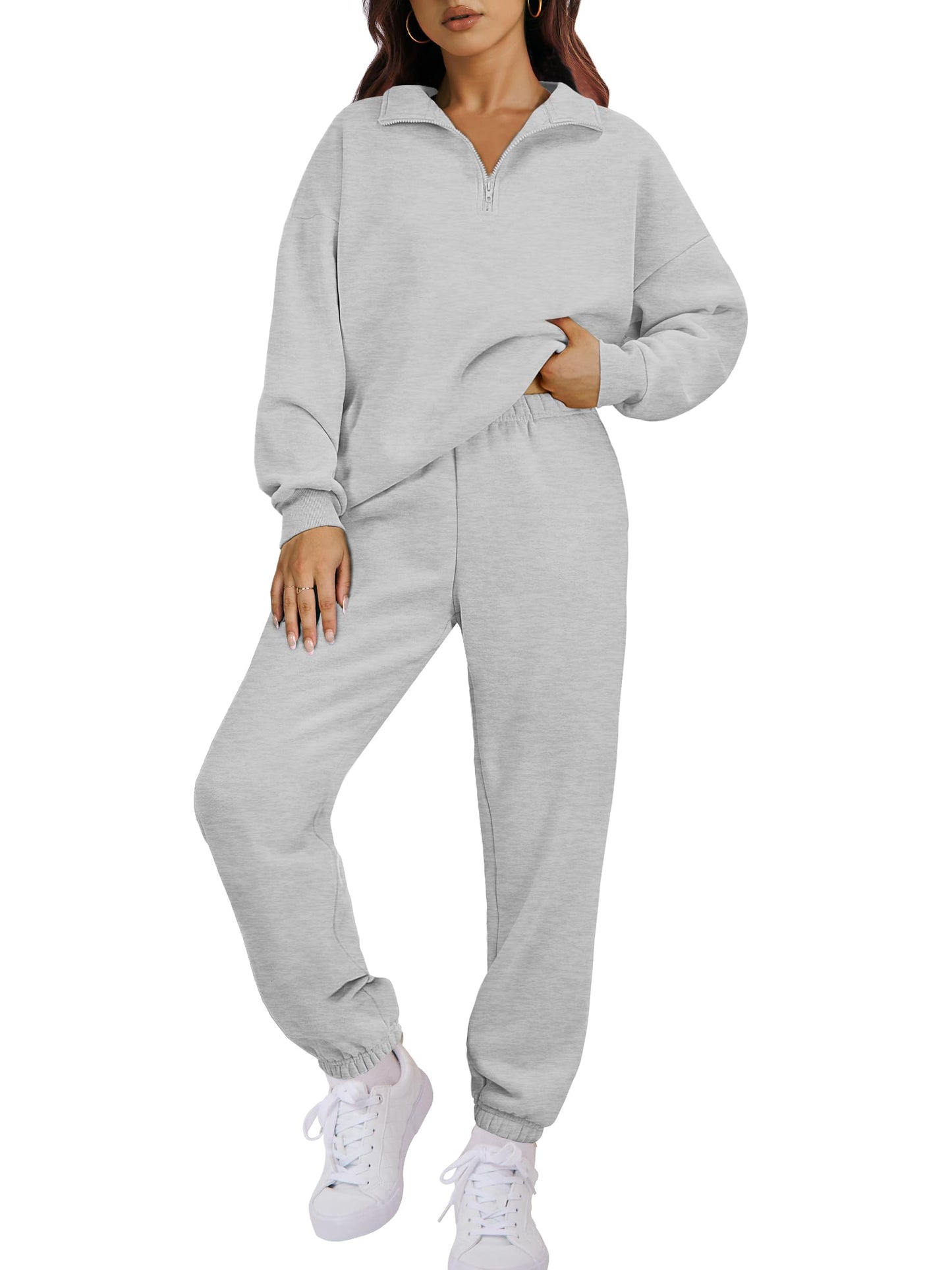 ANRABESS Women 2-Piece Sweatshirt & Jogger Set