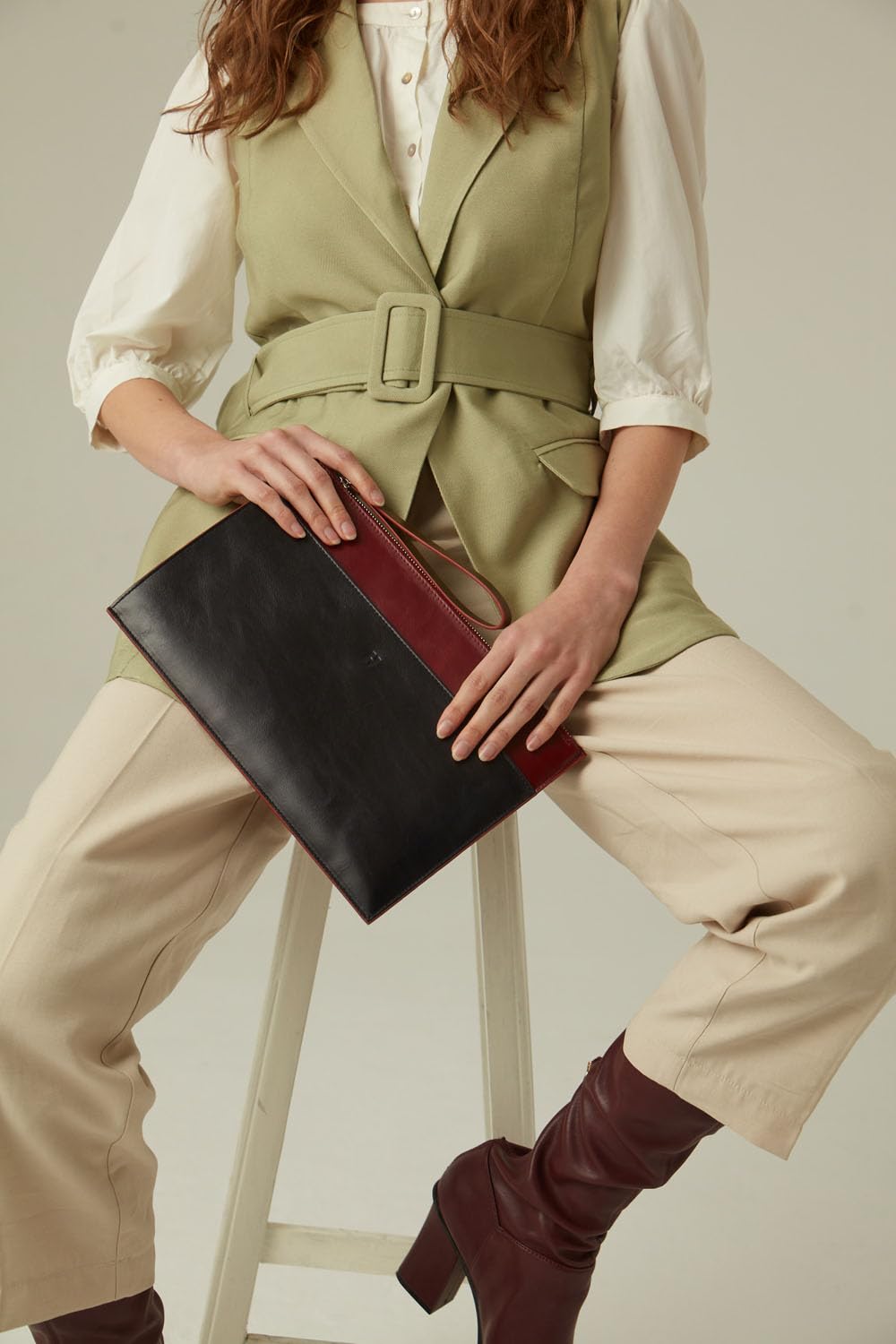 Leather RFID Wristlet Clutch