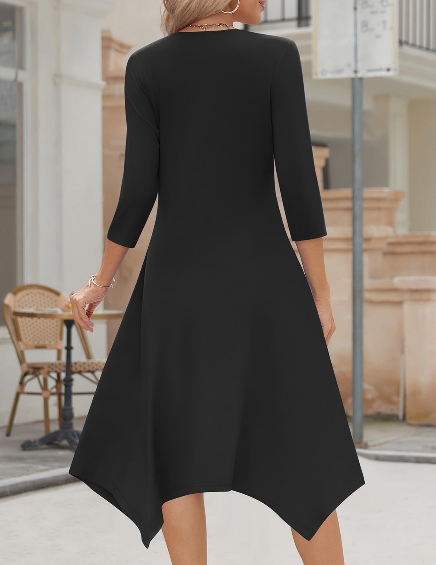 Zeagoo Women's 3/4 Sleeve Midi Dress