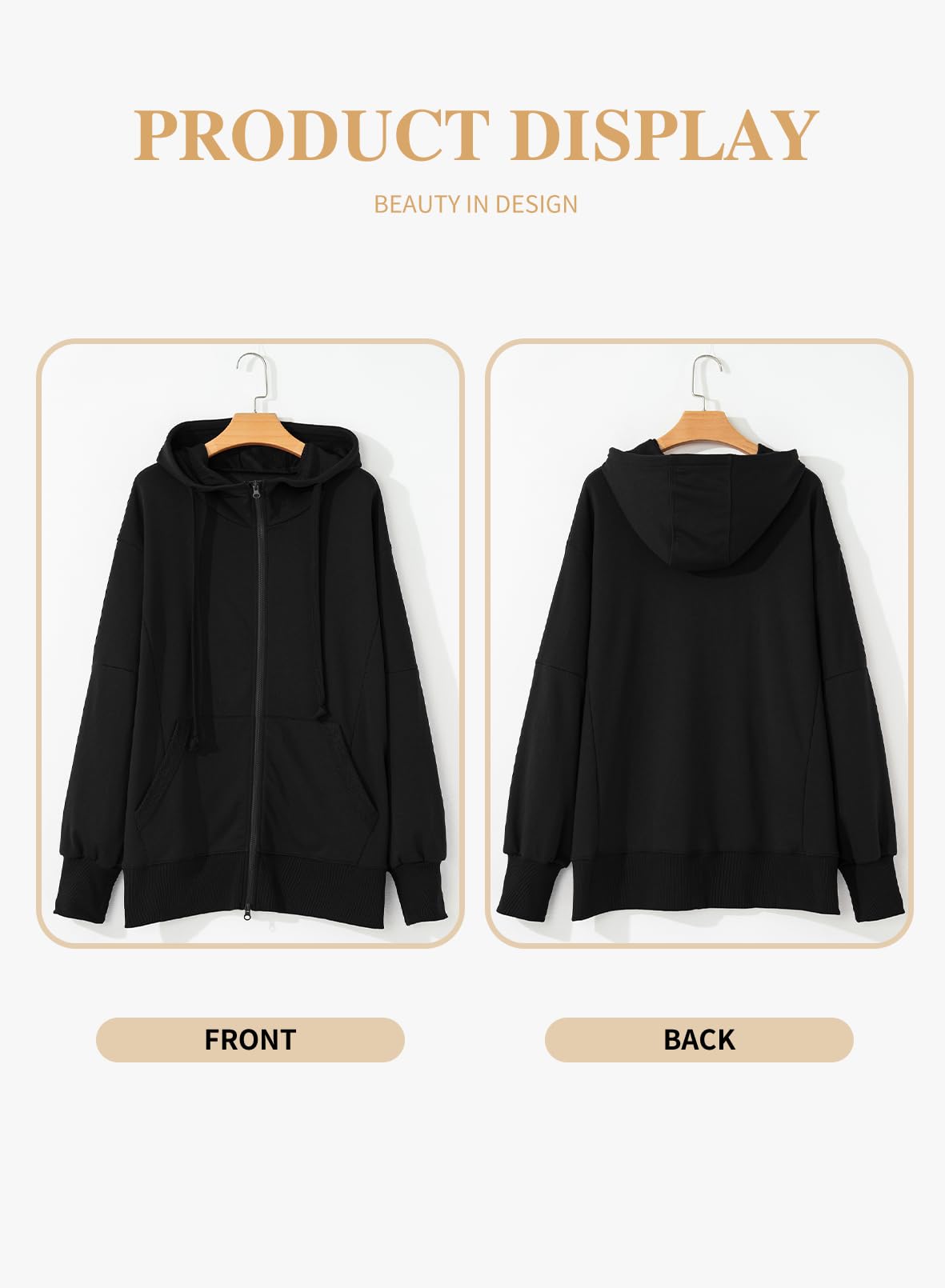 Eytino Plus Size Zip-Up Hoodie