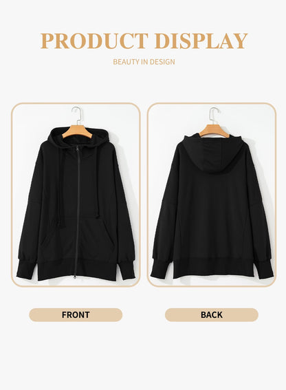 Eytino Plus Size Zip-Up Hoodie