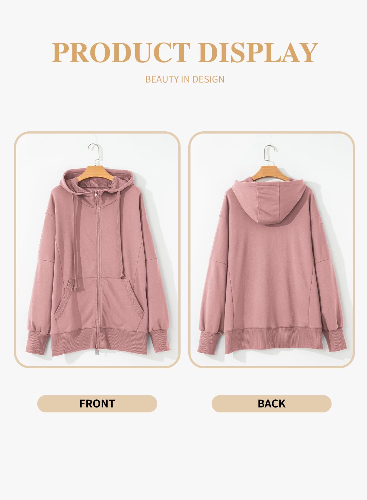 Eytino Plus Size Zip-Up Hoodie