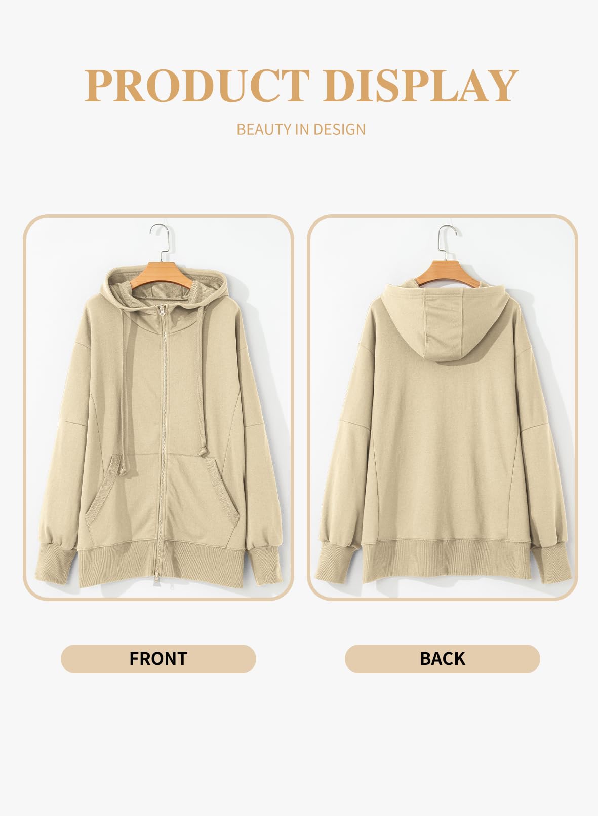 Eytino Plus Size Zip-Up Hoodie