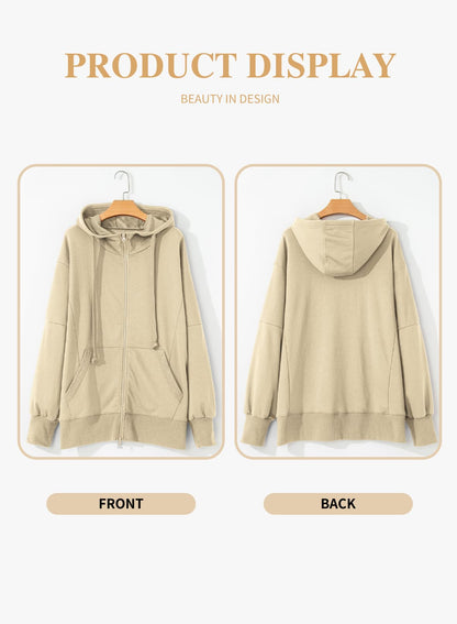 Eytino Plus Size Zip-Up Hoodie