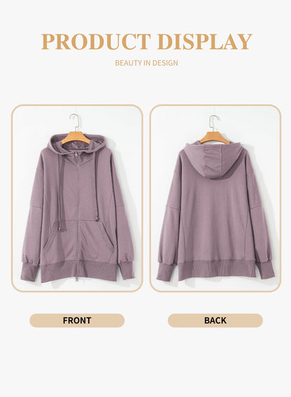 Eytino Plus Size Zip-Up Hoodie