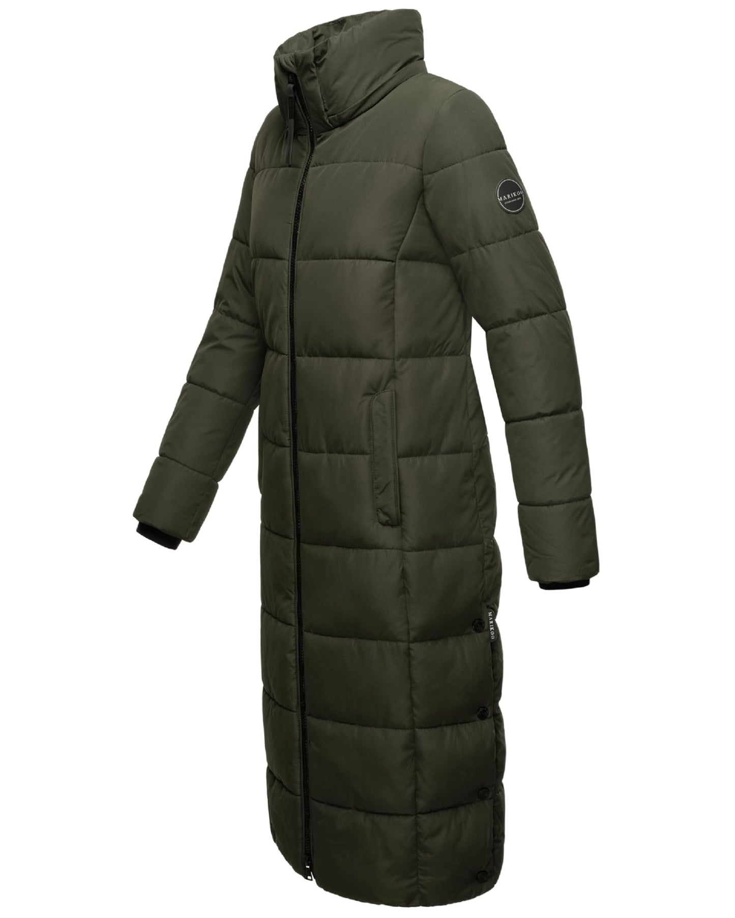 Women's Quilted Long Coat with Hood